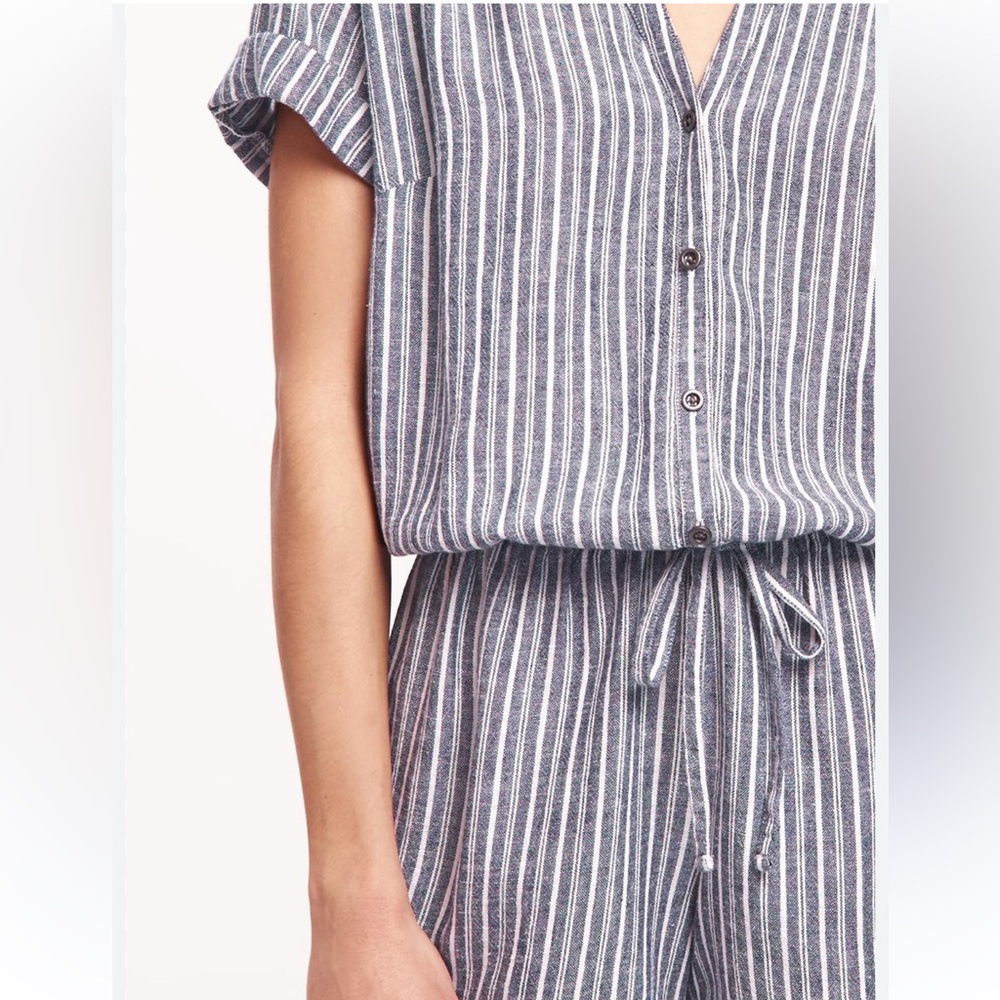 Old Navy Linen Striped Romper